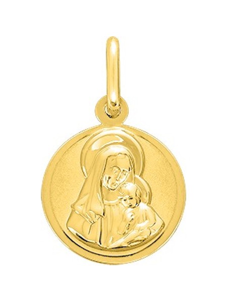 Médaille Vierge À L'Enfant Or Jaune 18K