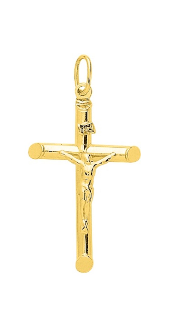 Pendentif Croix Christ Or Jaune 18K