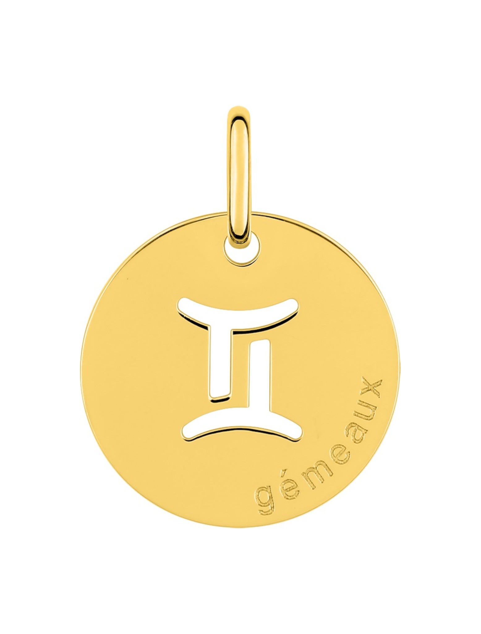 Médaille Zodiaque Gémeaux Or Jaune 18K