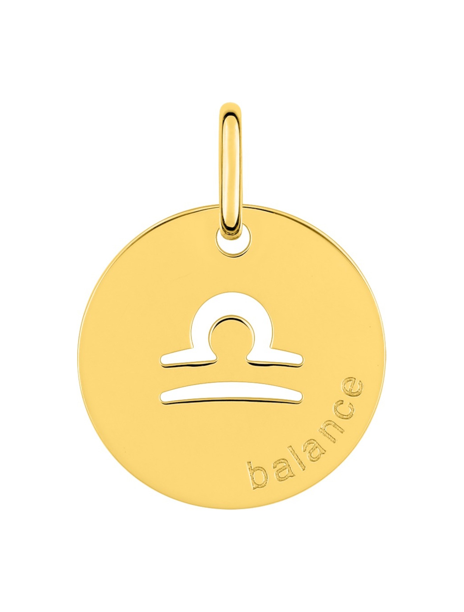 Médaille Zodiaque Balance Or Jaune 18K