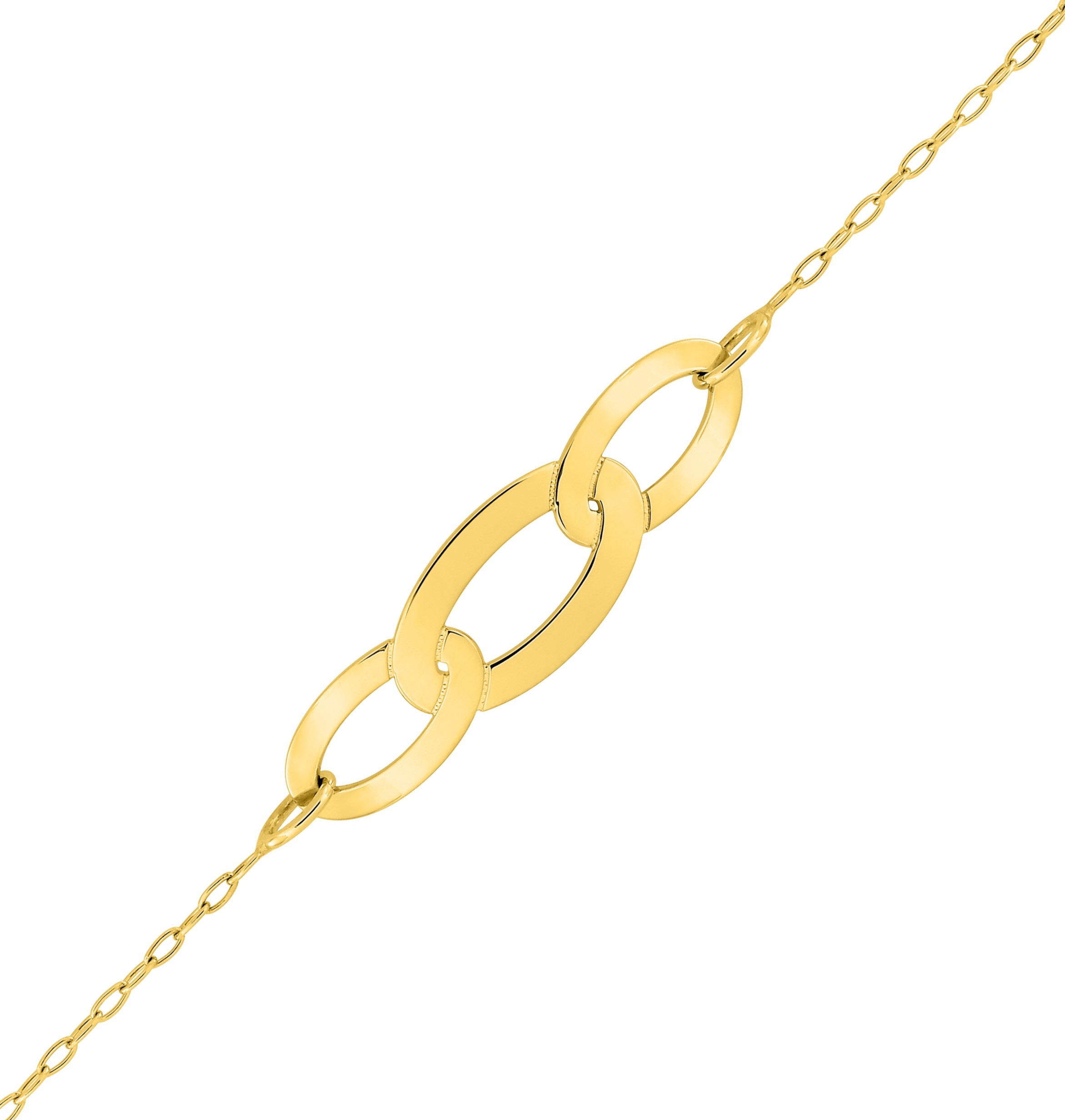 Bracelet or jaune anneaux entrelacés 18K
