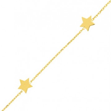 Bracelet or jaune étoiles 18K