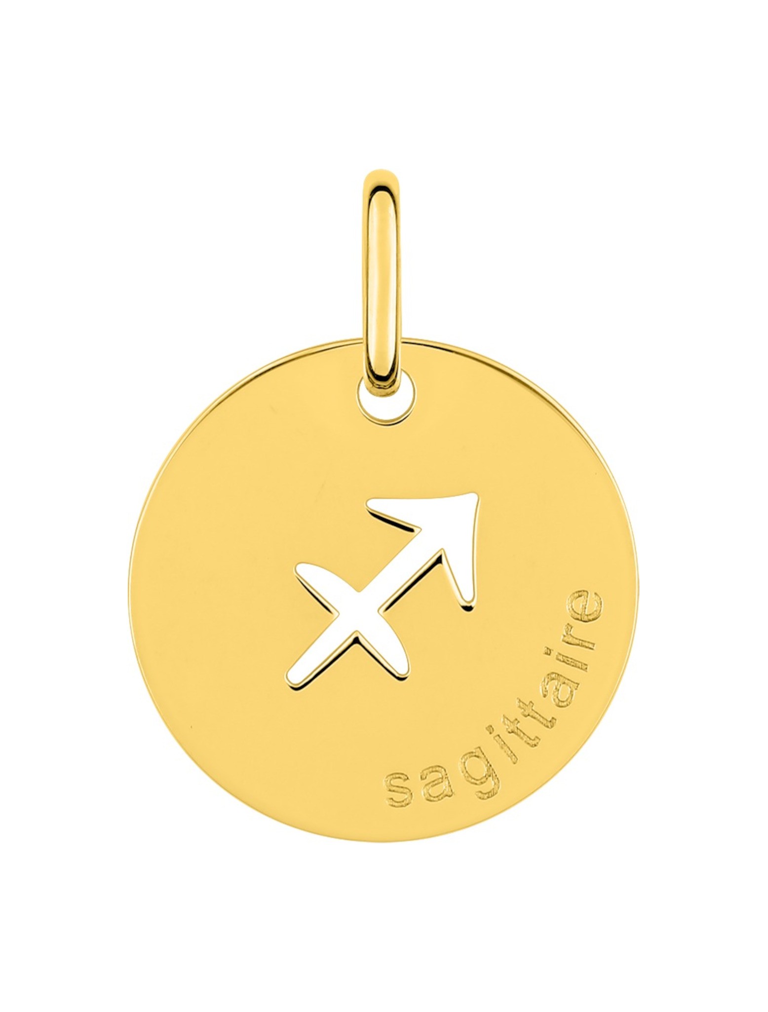 Médaille Zodiaque Sagittaire Or Jaune 9K