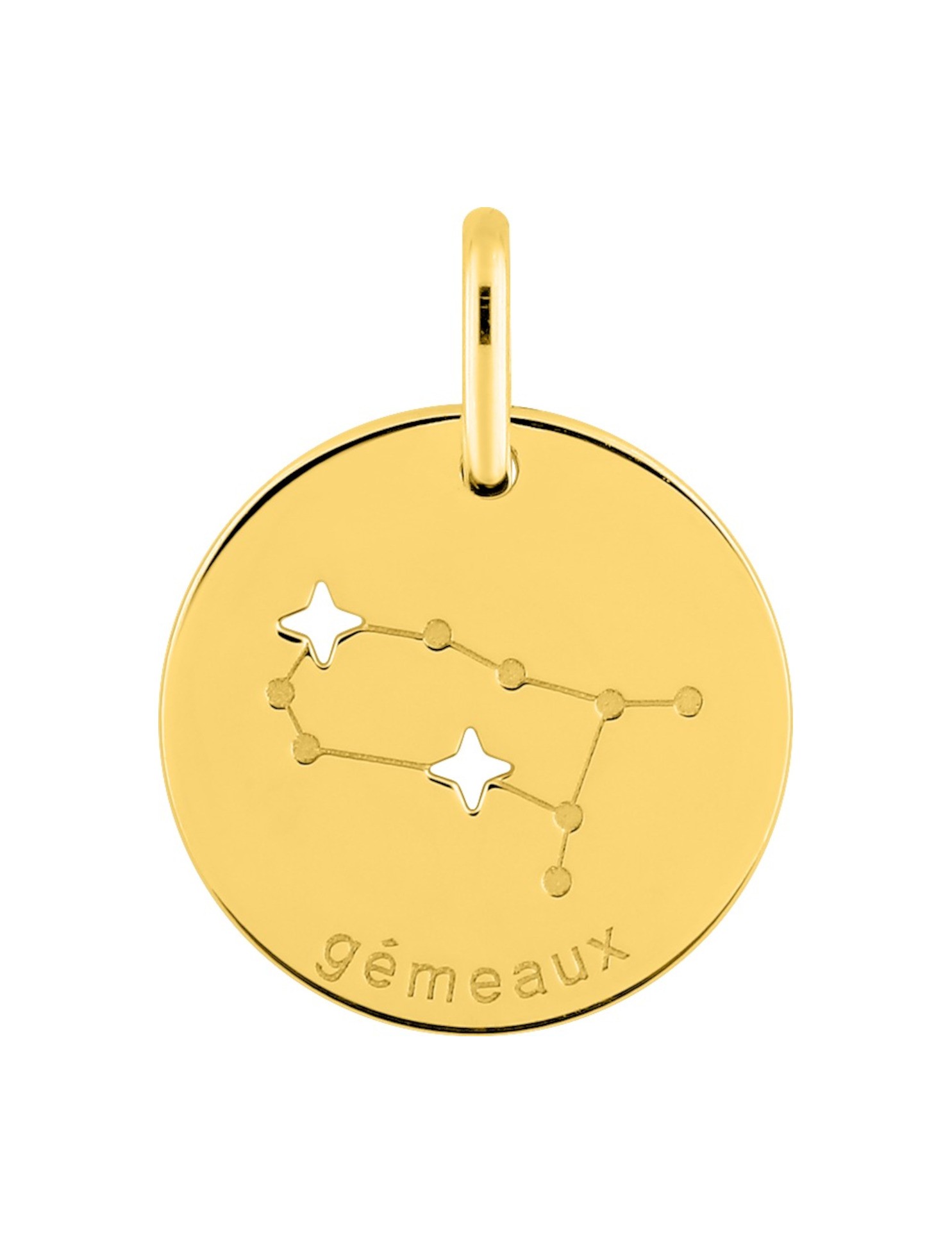 Médaille Zodiaque Gémeaux Or Jaune 9K
