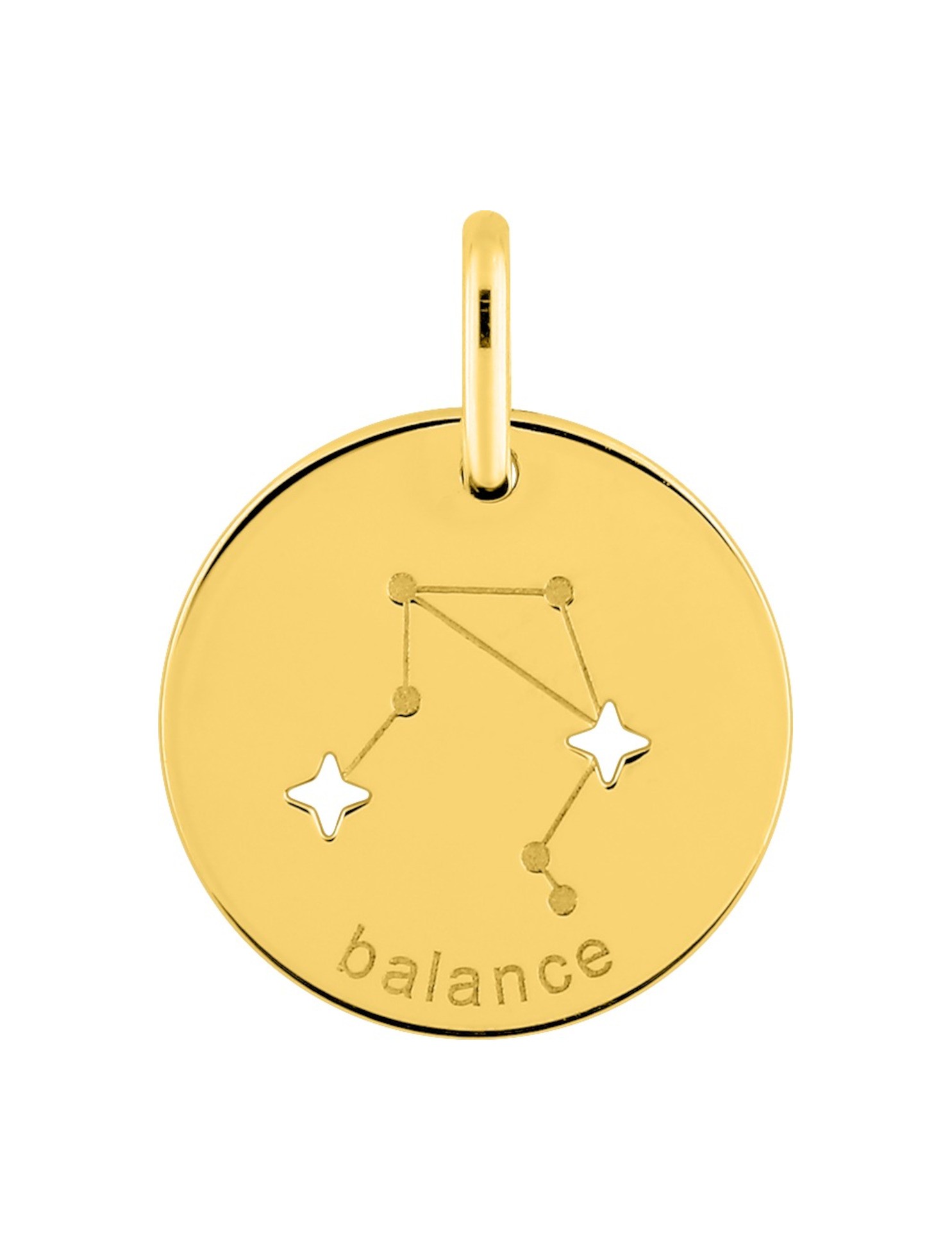 Médaille Zodiaque Balance Or Jaune 9K