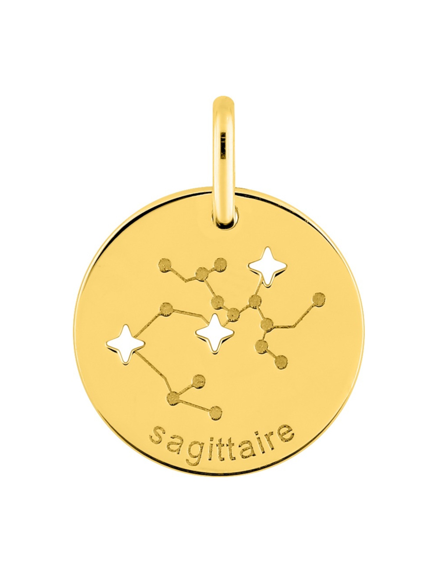 Médaille Zodiaque Sagittaire Or Jaune 9K