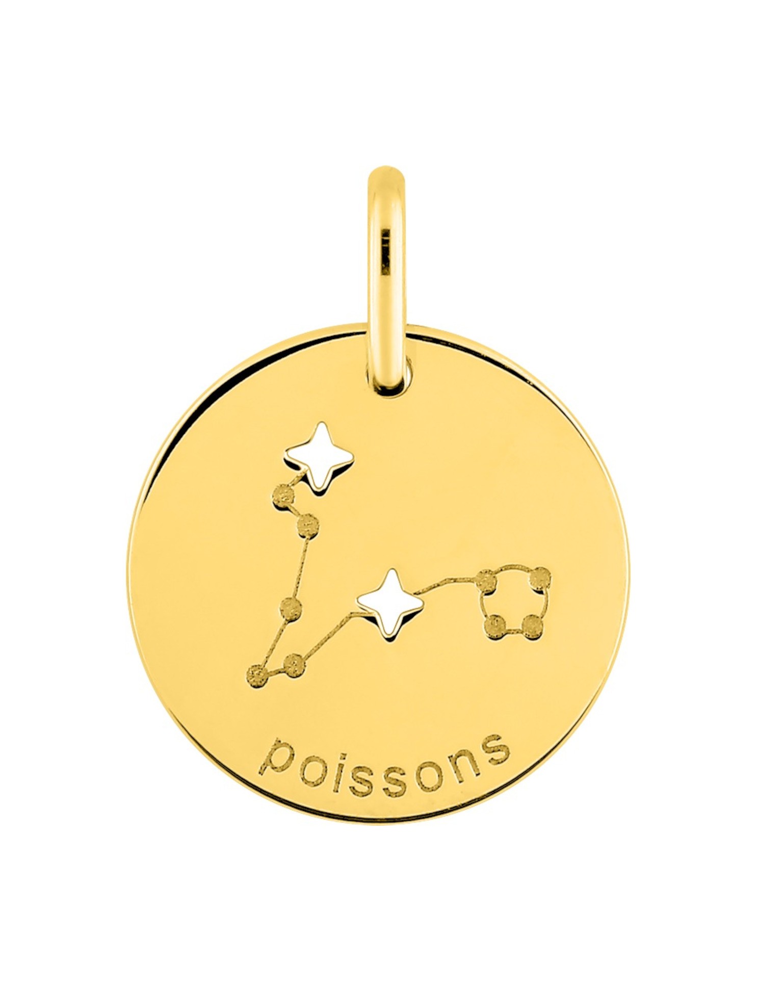 Médaille Zodiaque Poissons Or Jaune 9K