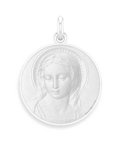 Médaille Becker Vierge Amabilis Or Gris 18K