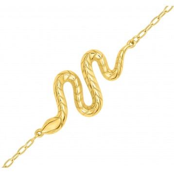 Bracelet or jaune serpent 9K