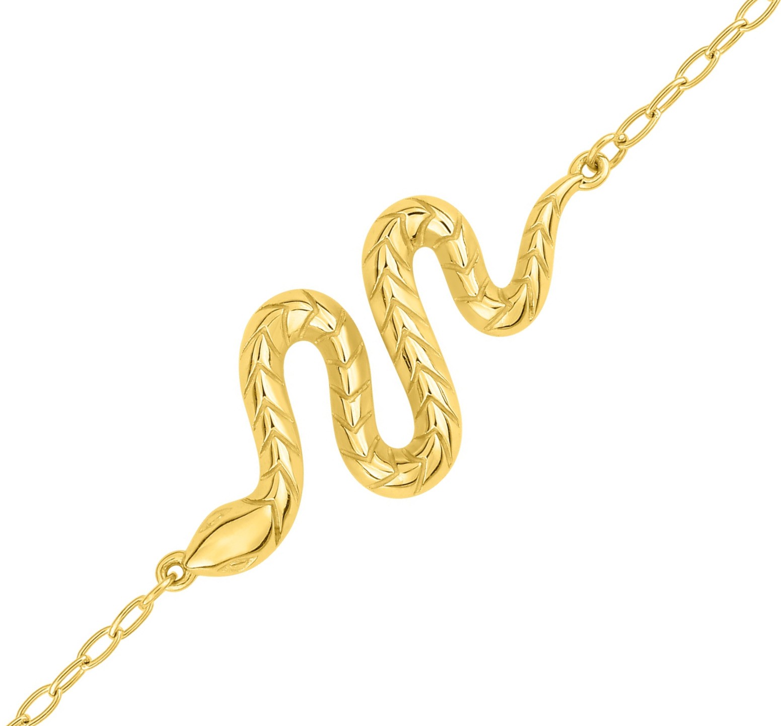 Bracelet or jaune serpent 9K