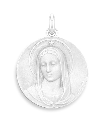 Médaille Becker Vierge Maris Stella en Platine 950/1000