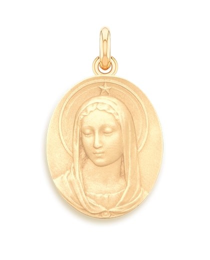 Médaille Becker Vierge Maris Stella Or Jaune 18K