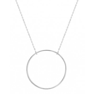 Collier or blanc cercle 18K