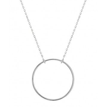 Collier or blanc cercle 18K