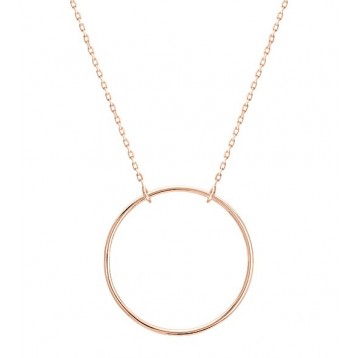 Collier or rose cercle 18K