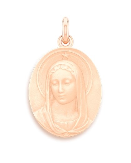 Médaille Becker Vierge Maris Stella Or Rose 18K