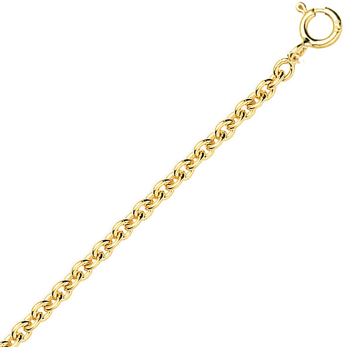 Chaine or jaune 18k maille forçat ronde 1,10mm