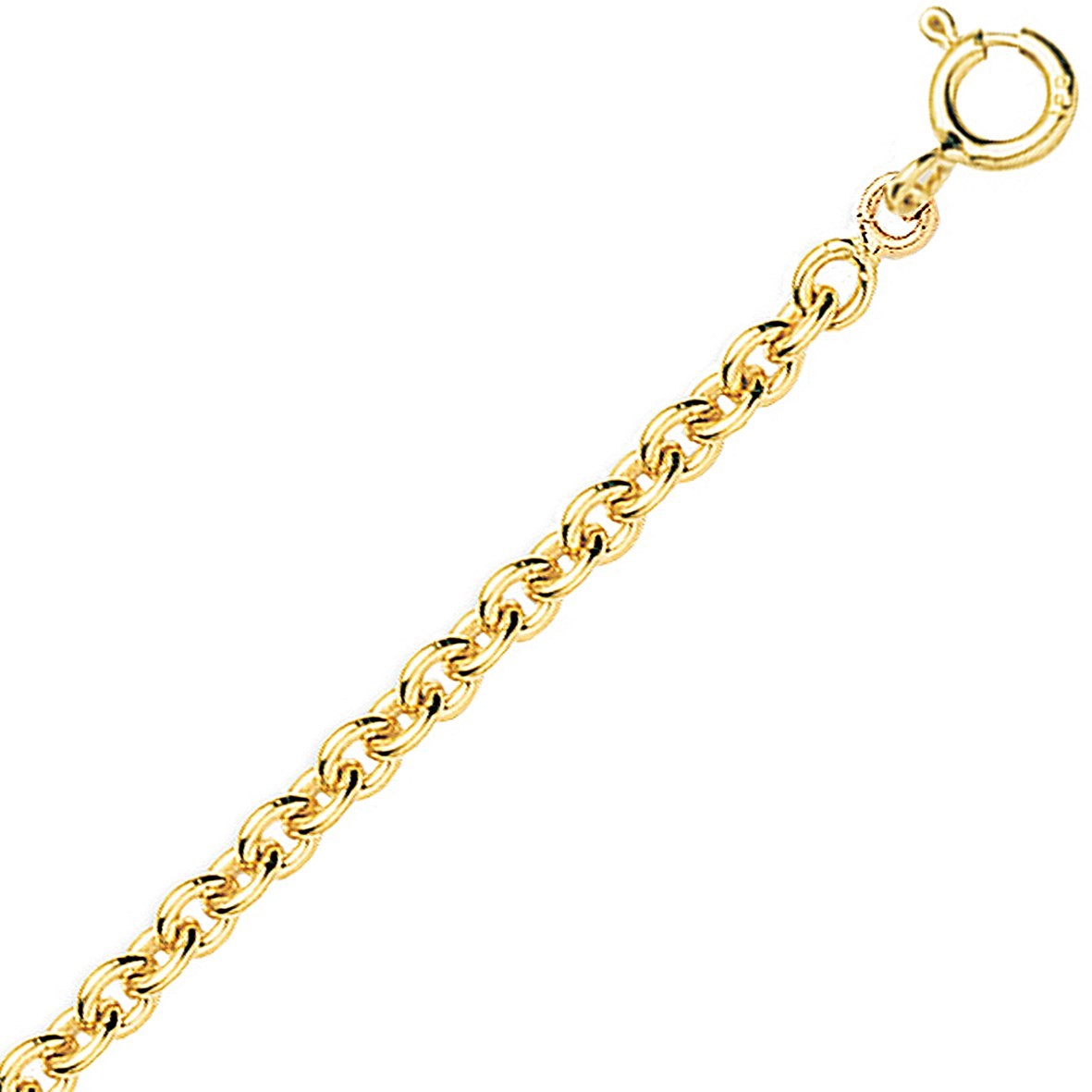Chaine or jaune 18k maille forçat ronde 1,45mm