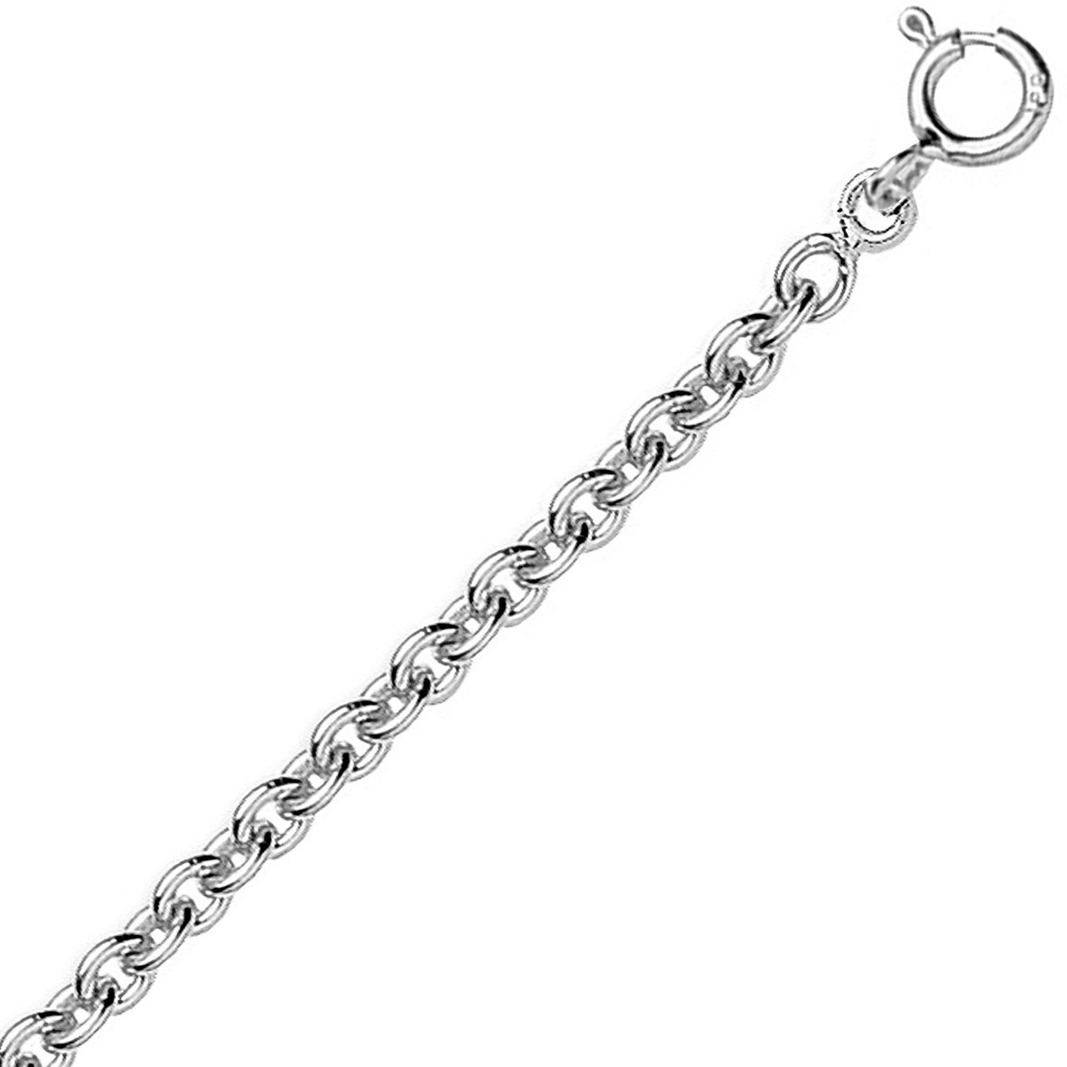 Chaine or blanc 18k maille forçat ronde 1,45mm