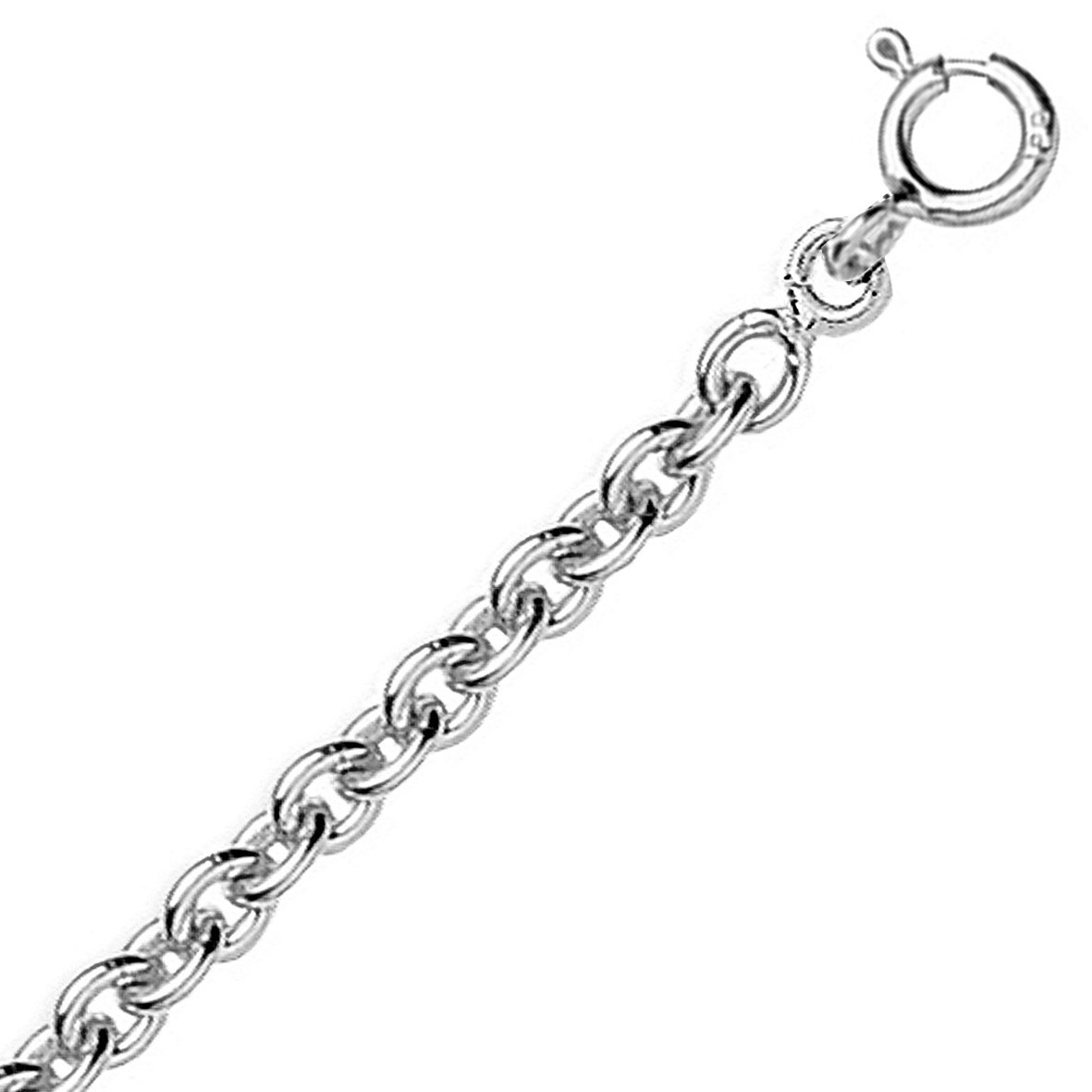 Chaine or blanc 18k maille forçat ronde 2.1mm