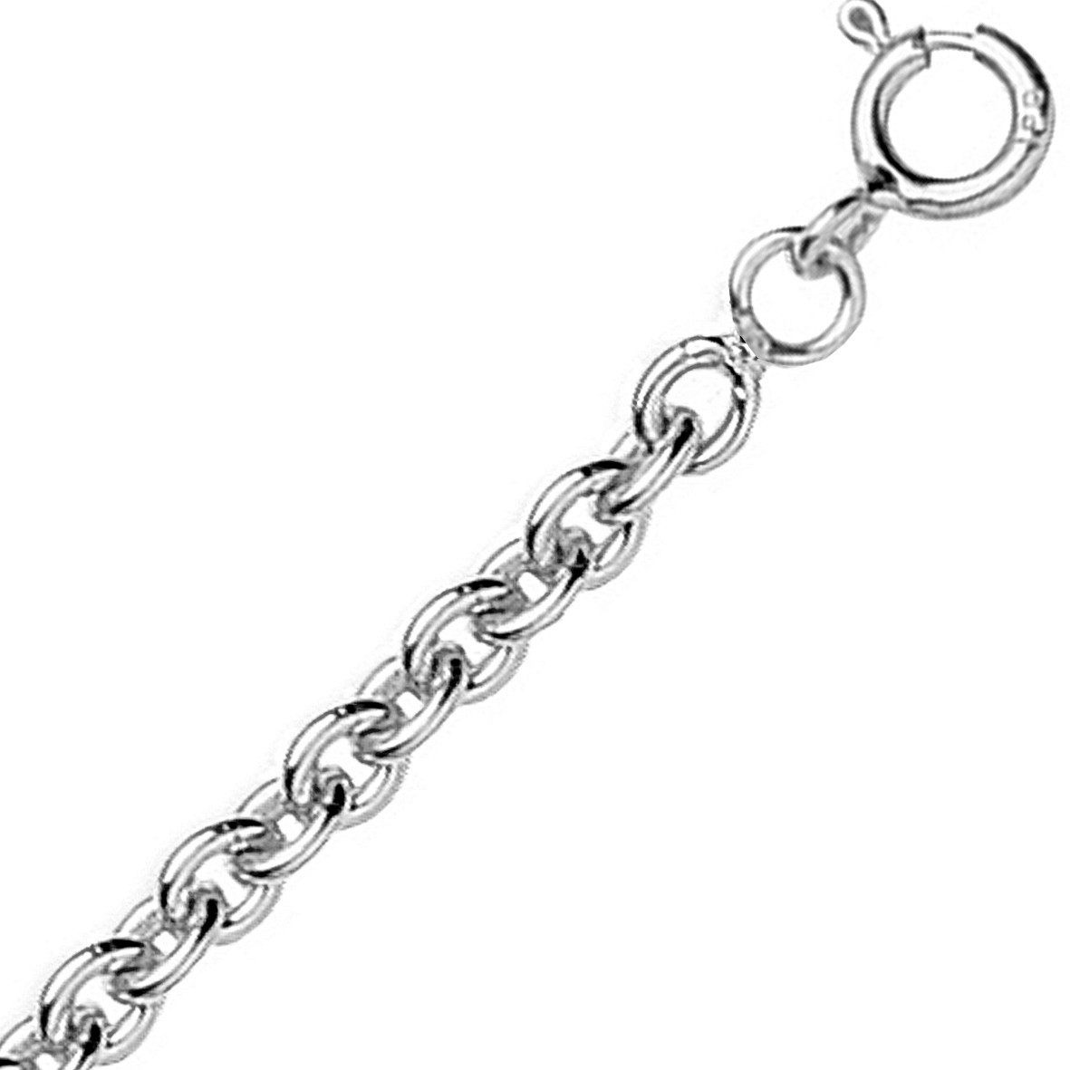 Chaine or blanc 18k maille forçat ronde 2,38mm