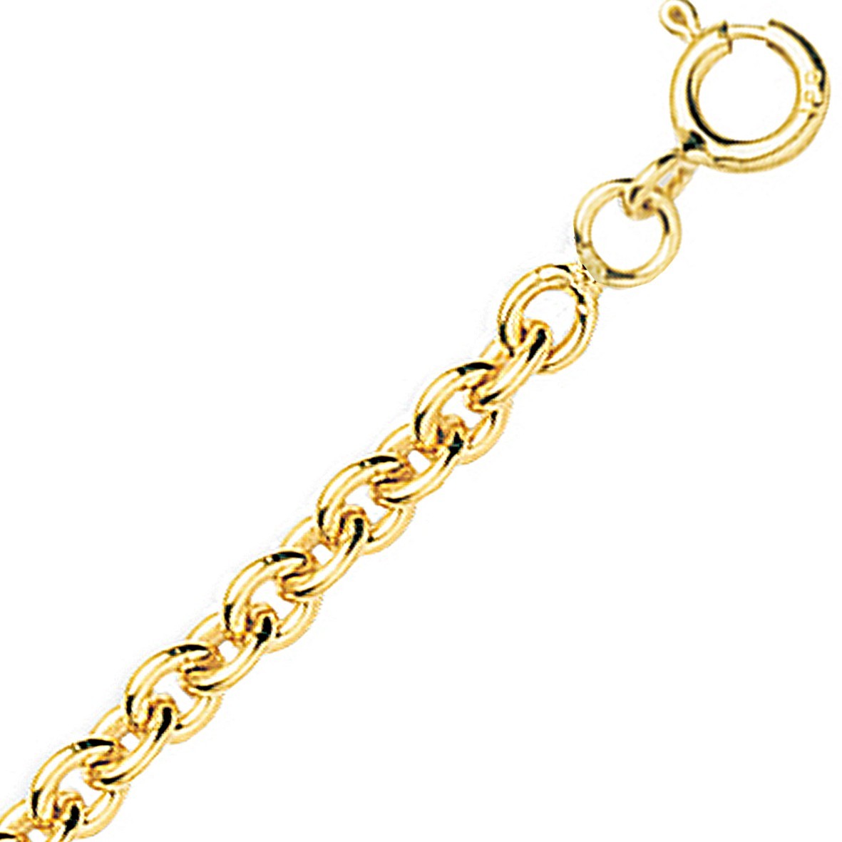 Chaine or jaune 18k maille forçat ronde 2.76mm